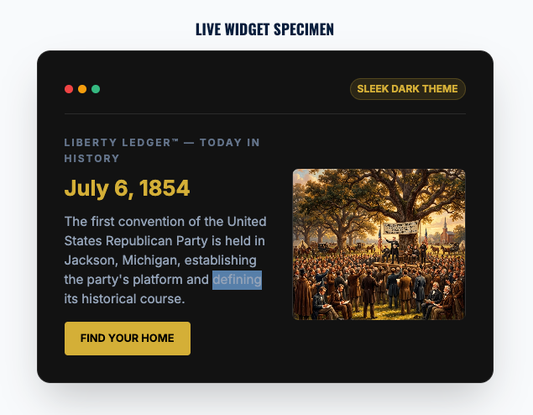 Liberty Ledger: Daily American History Widget (White-Label License)